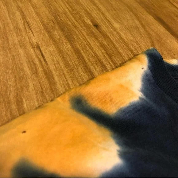 Vintage 90s Liquid Blue St Louis Rams Tie Dye Blue Gold Circles T-Shirt Large - Picture 4 of 10